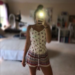 White patterned romper